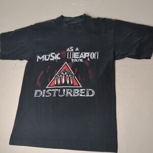 Disturbed Band T-shirt Music As A Weapon Tour 2006, Double Sided‎ And Inside Out